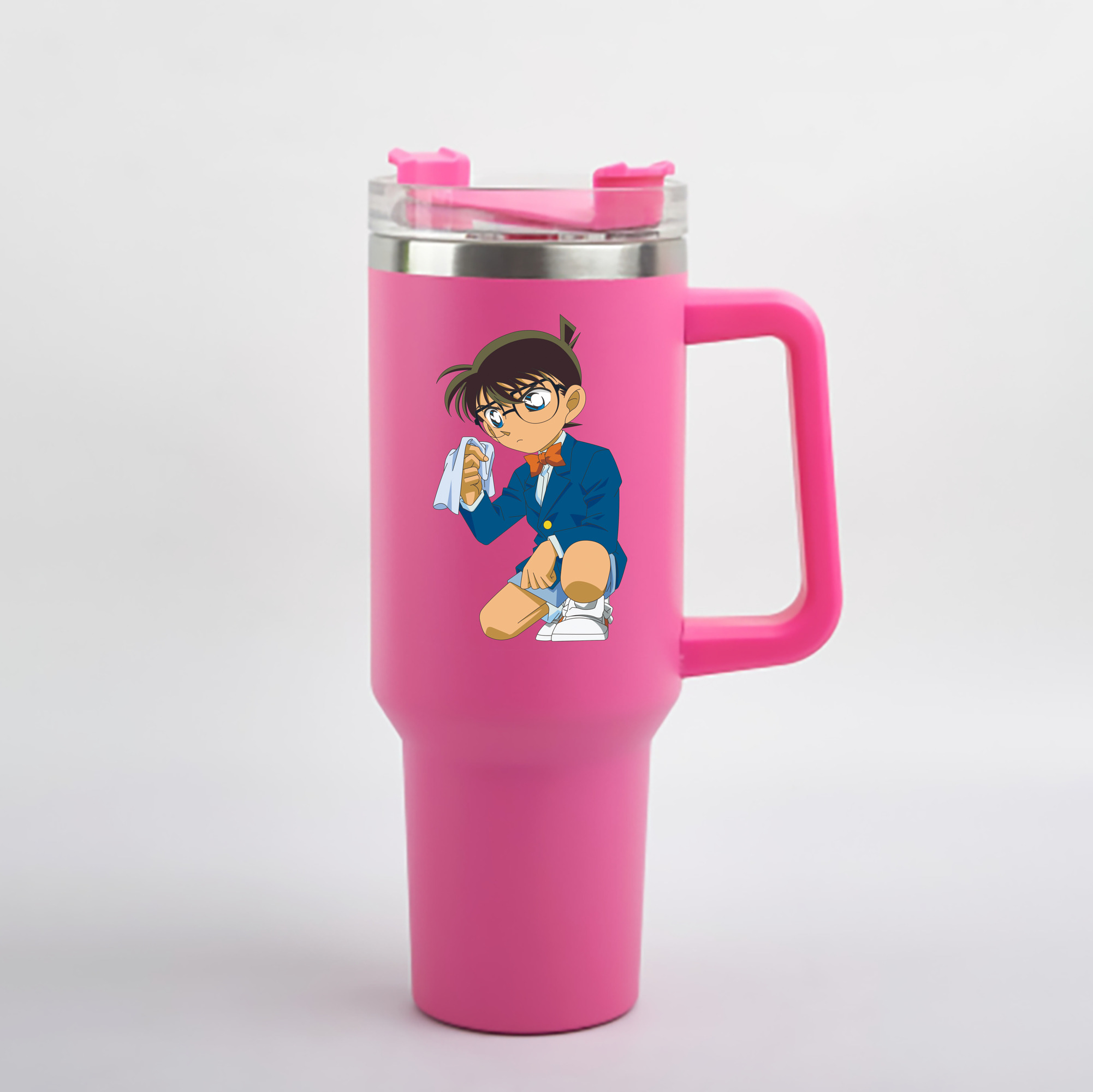 （画像用） 名探偵コナン 江戸川 コナン Detective Conan Conan Edogawa 1200mL車用タンブラー - クリスタルステッカー（プラスチックストロー付き）
